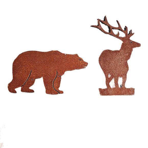 Decorative Magnets Bear Moose 5" Refrigerator Metal Rustic Wilderness Animal - Picture 1 of 9